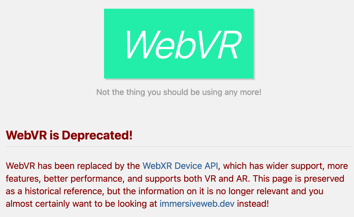 Realidad Virtual en web (WebVR/WebXR)